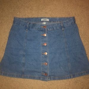 Button up denim skirt